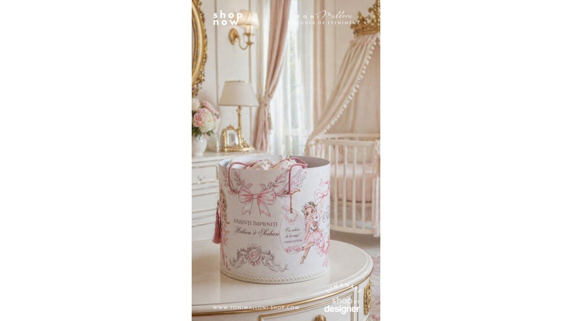 Trusou de Botez Bow Fairy Garden Personalizat pentru Fetițe 13